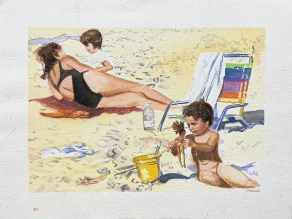 [Untitled] [Beach Scene] playing in the sand